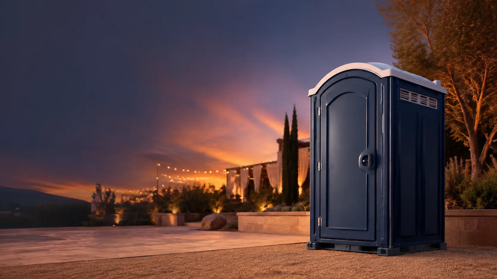 Portable restroom shown for rental planning in Ithaca, NY